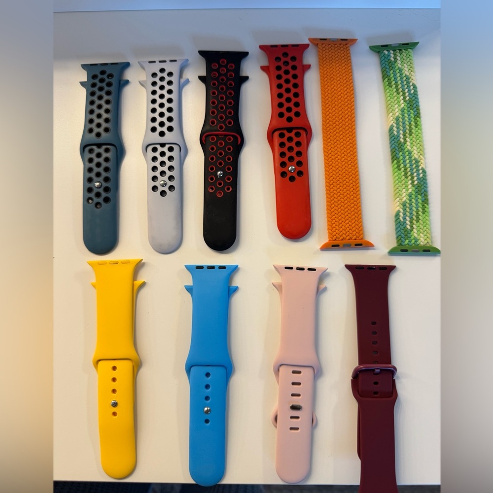 Colorful Apple Watch Bands Set, 10 count. Size Small